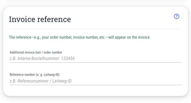 Invoice reference -