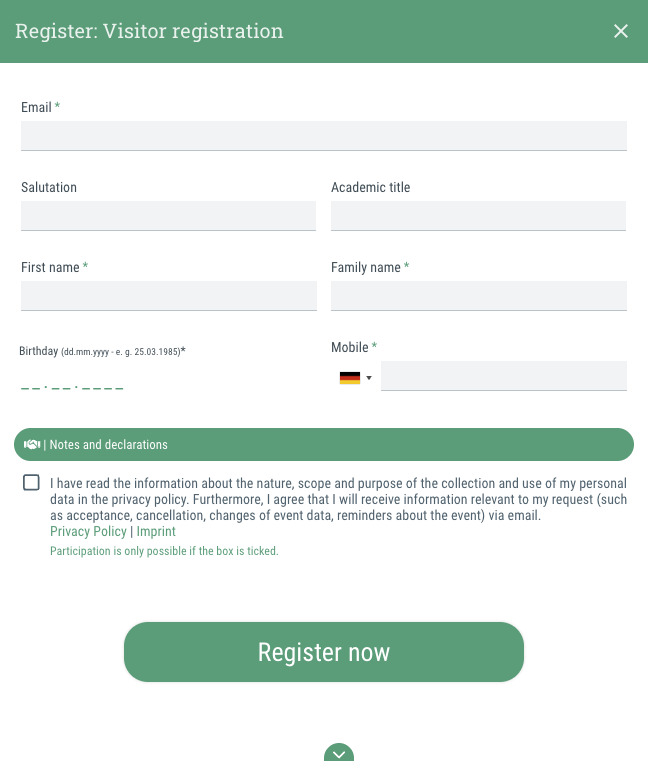 Signing in as a guest • By appointment if desired