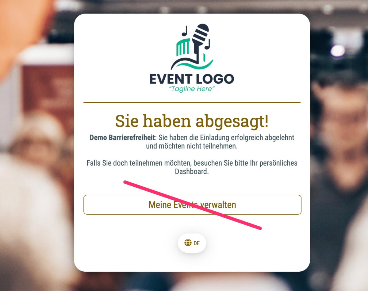 Gast-Dashboard Button bei absage ausblenden - 