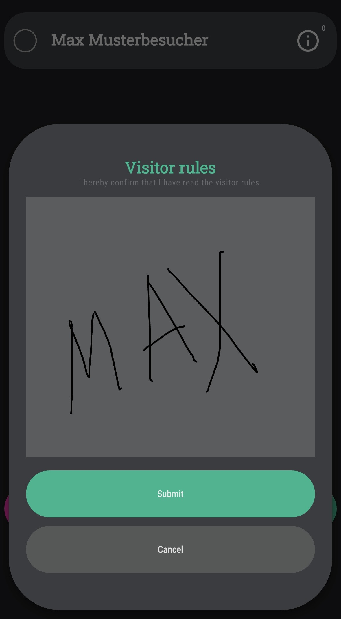 Check-in incl. digital signature • Obtaining consent made easy