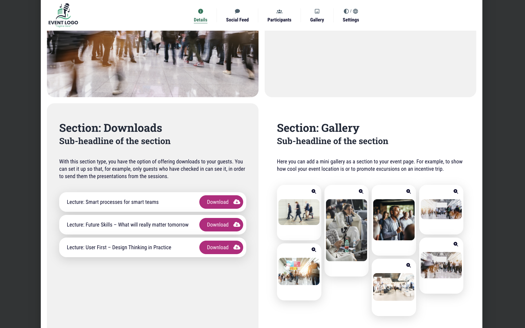 Make presentations & other downloads available • Presentations, handouts, and more for your guests