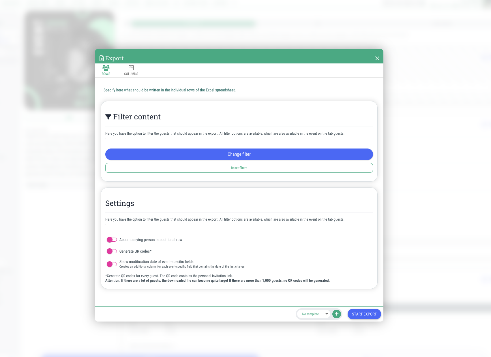 Excel exports • Lists for tax office, accounting, and more