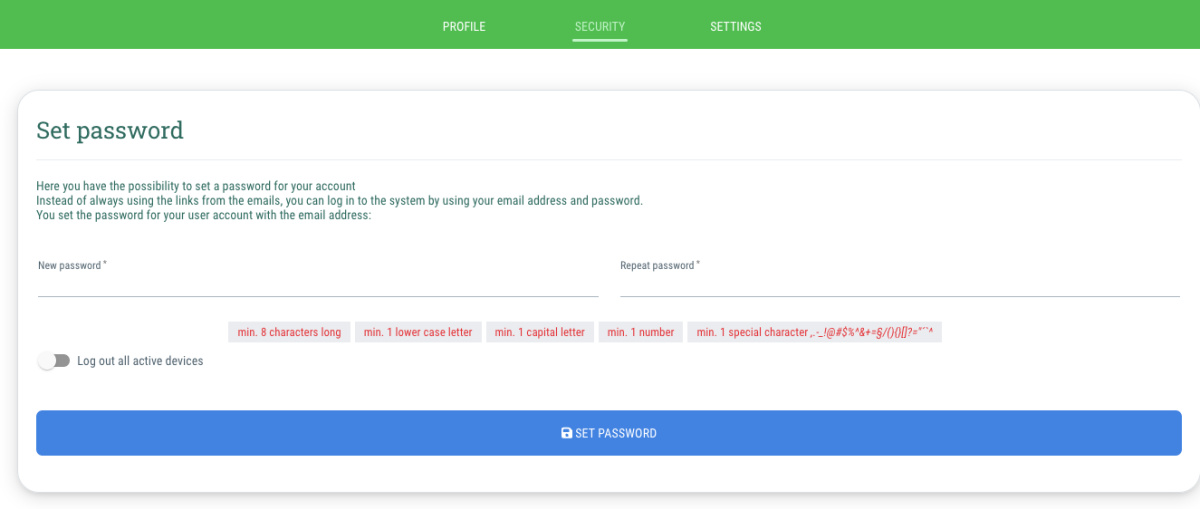 Create a password-protected account - 