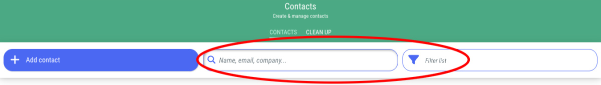 Search & filter contacts - 