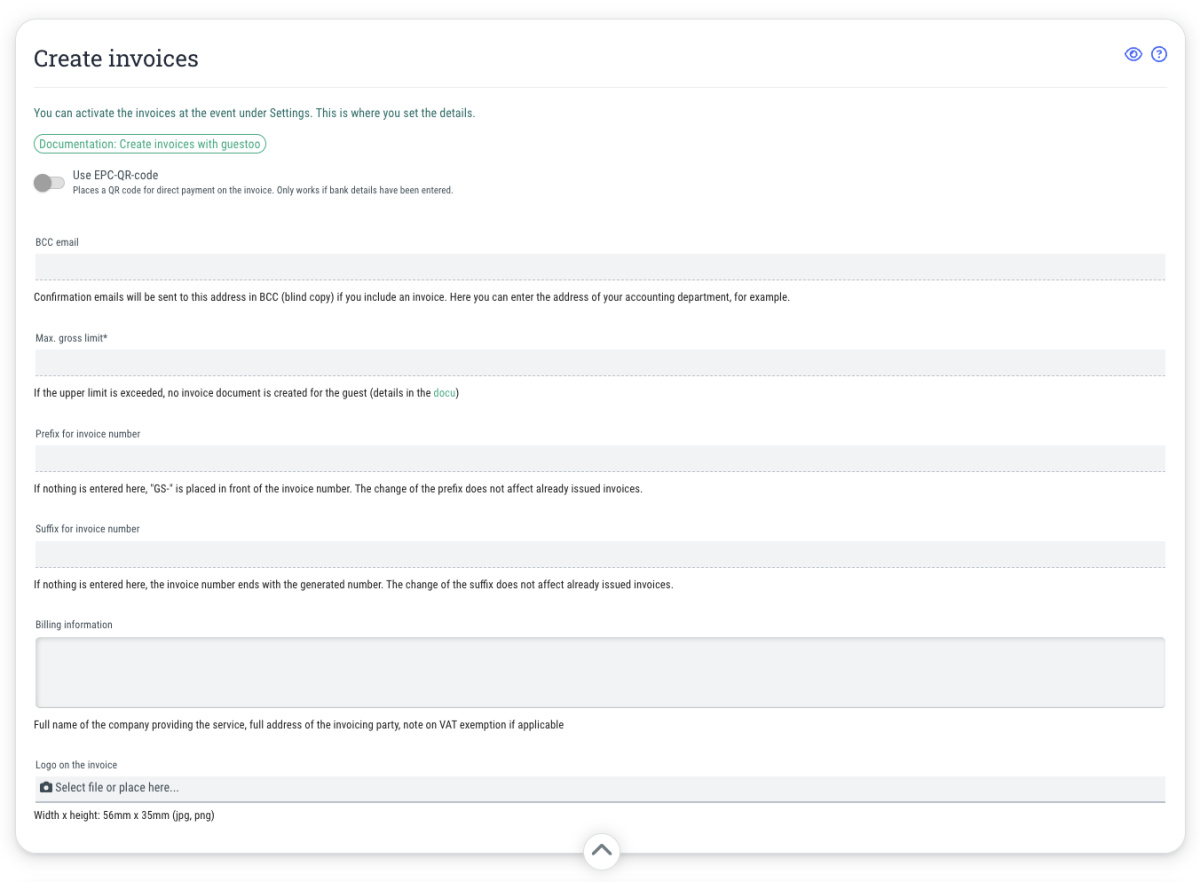 Create invoices - 