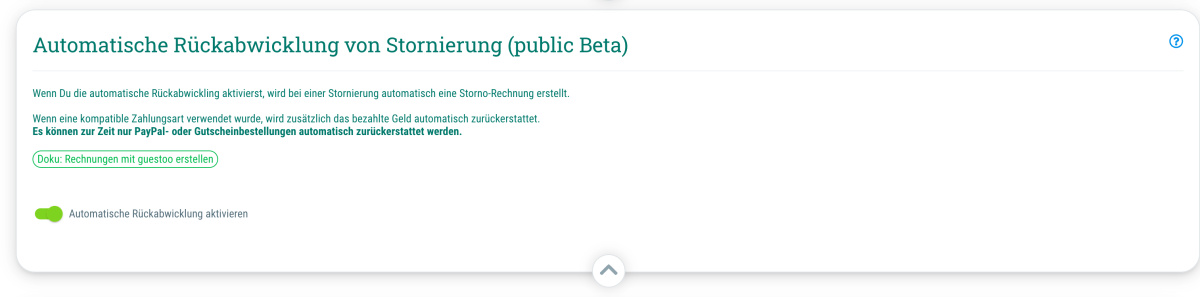 Automatische Rückabwicklung von Stornierungen - 
