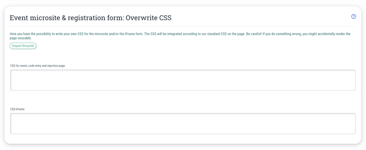 Event microsite & registration form: Overwrite CSS - (Included from Business subscription upwards)