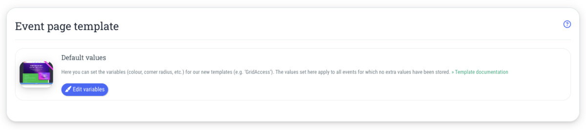 Event page template - 
