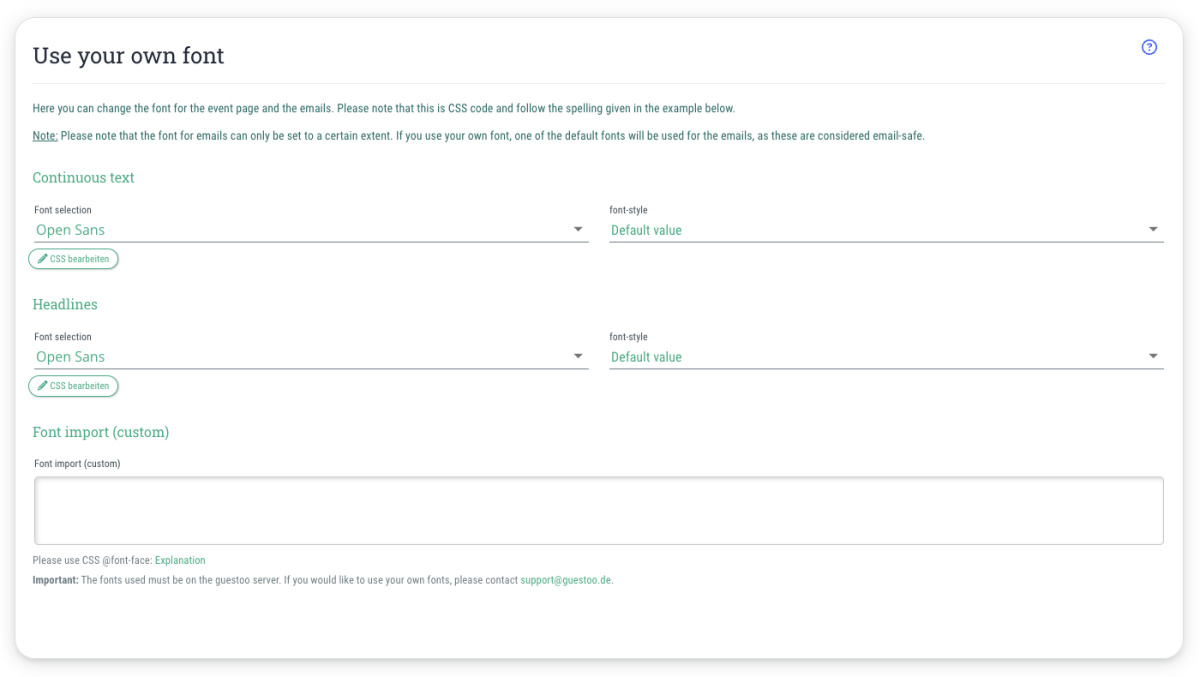 Use your own font - (Pro subscription and higher)
