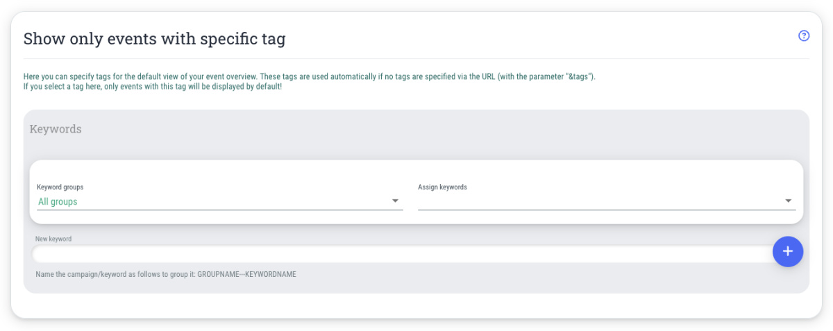 Show only events with specific tag - 