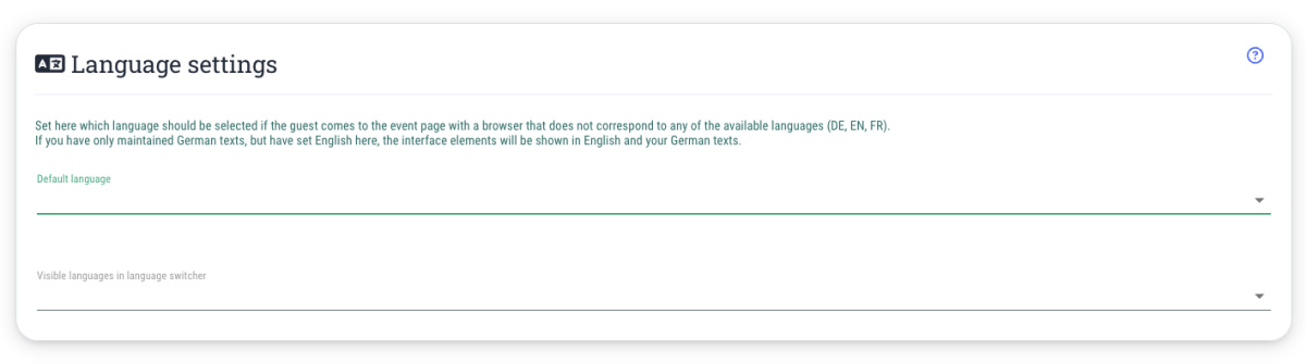 Language settings - 