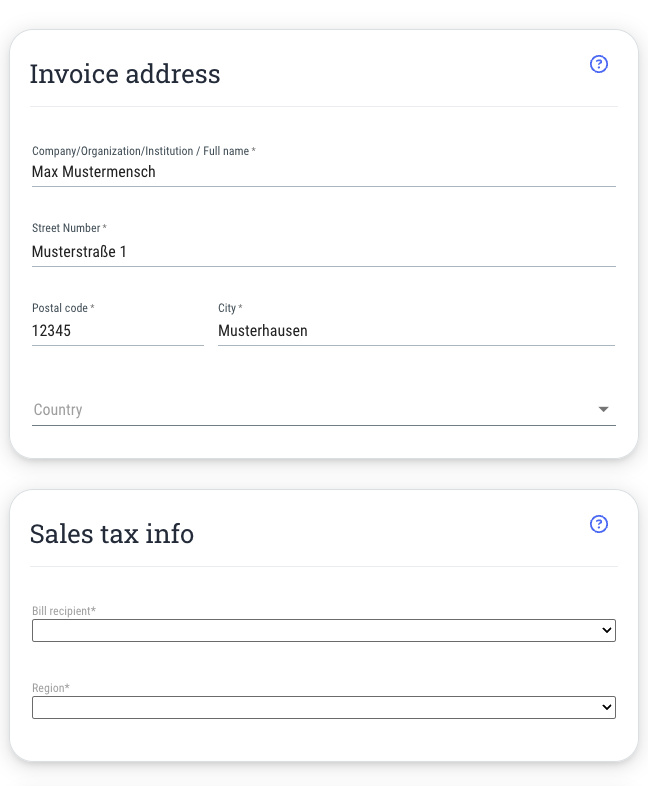Invoice address -