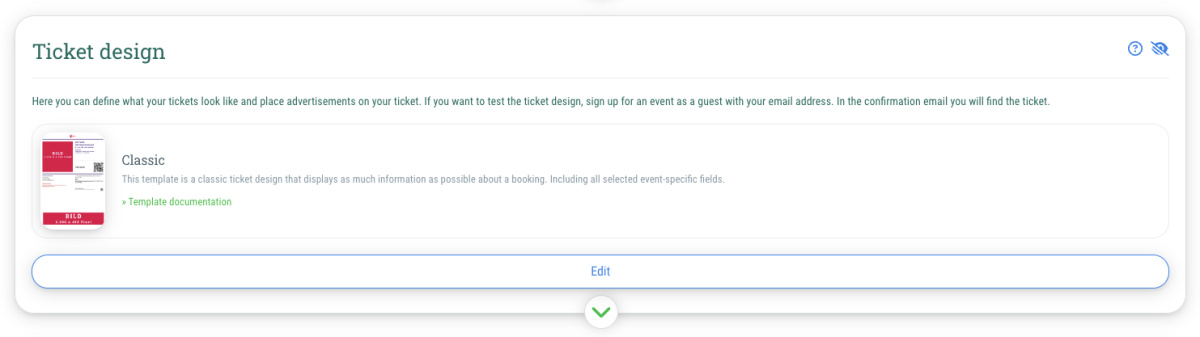 Ticket design - Event > Design > Ticket design
