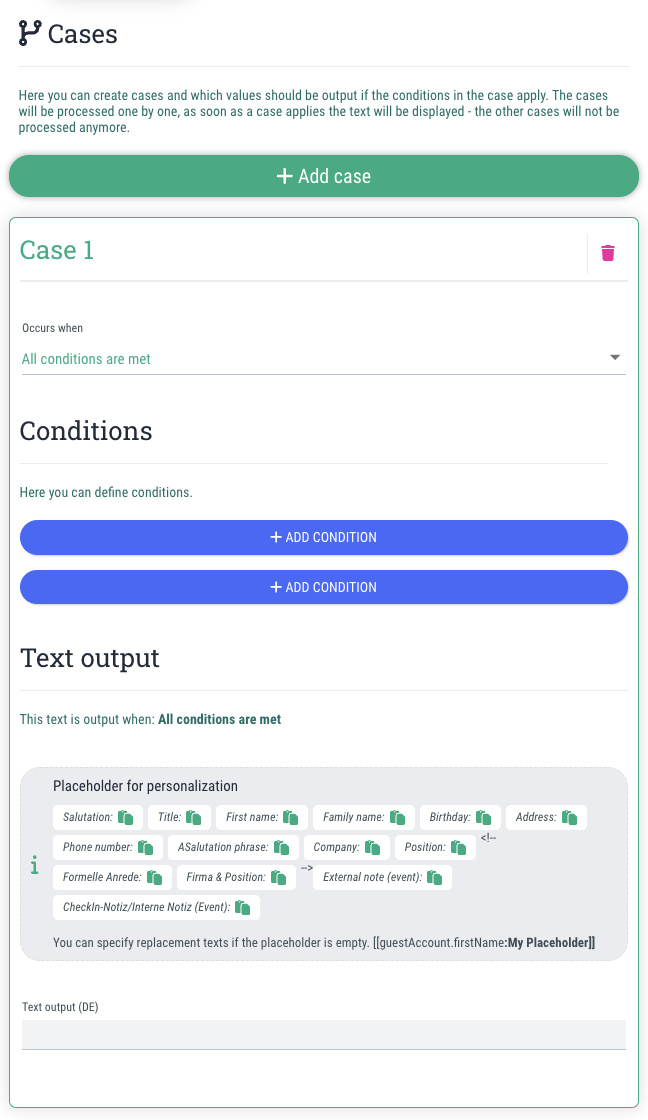 Create new case - 