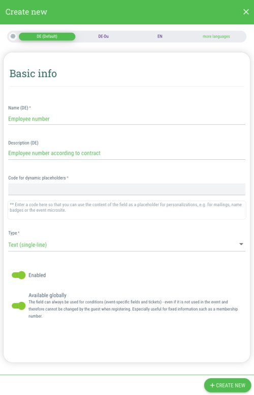 Example for dynamic master data