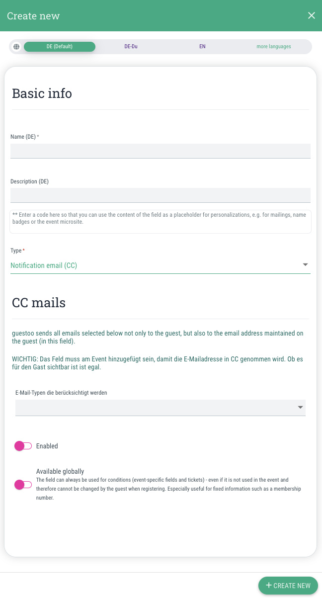 Notification email (CC) - 