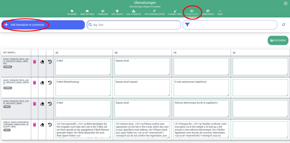 Create new translation - 