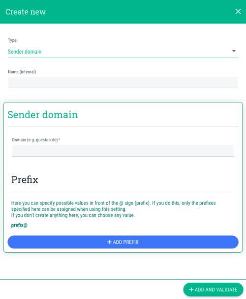 Set up your own sender domain with guestoo