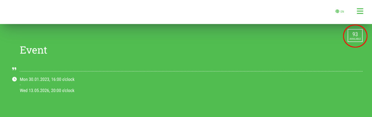 How can I hide the free / available spots on the event page? - 