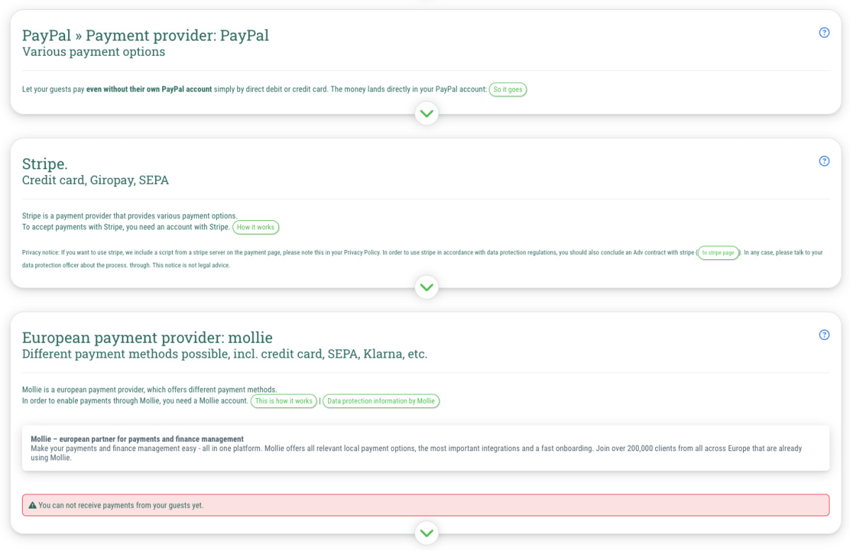 How can I activate PayPal / Stripe / Mollie as payment methods? - 