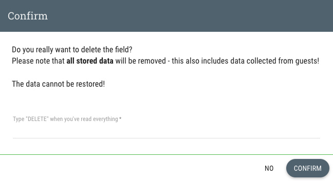 Delete / hide event-specific fields - 