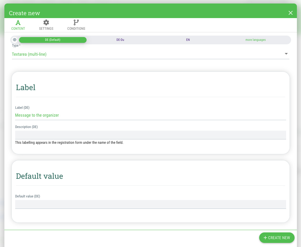 Textarea (multi-line) - 