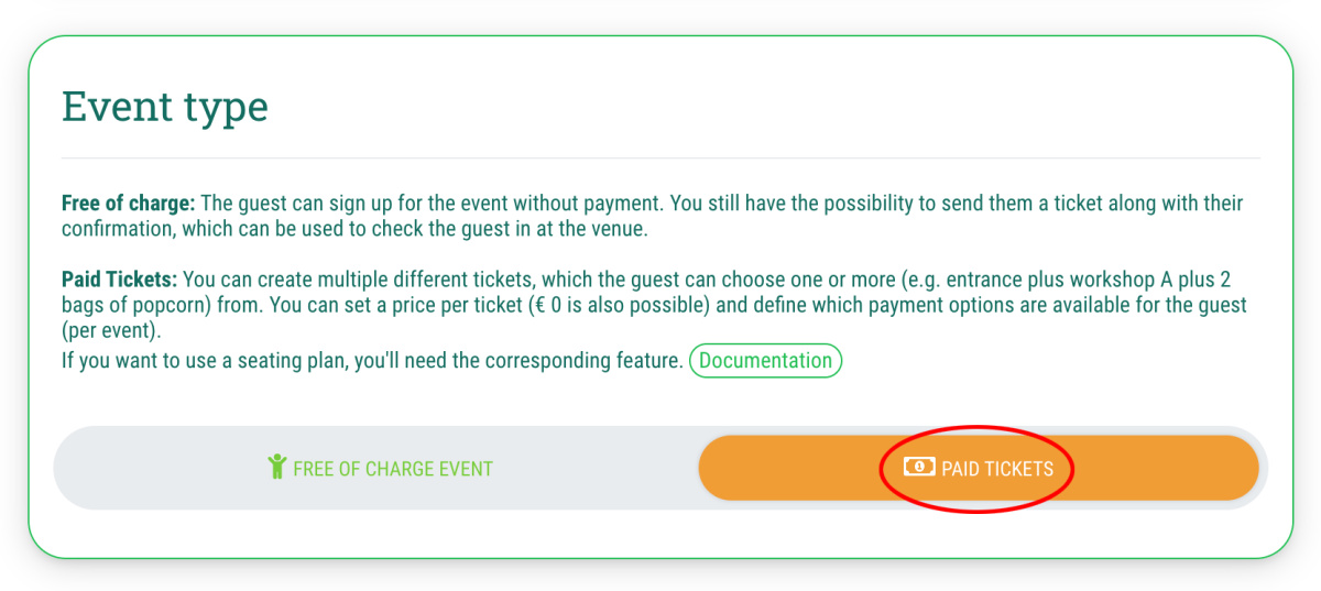 3. Choose event type - 
