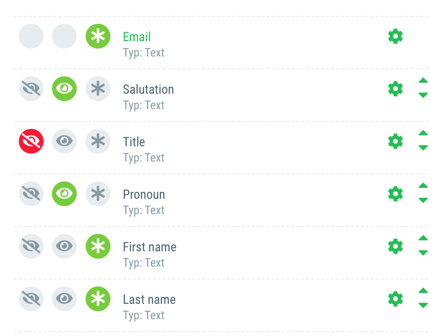 8. Customise registration form: Master data - 