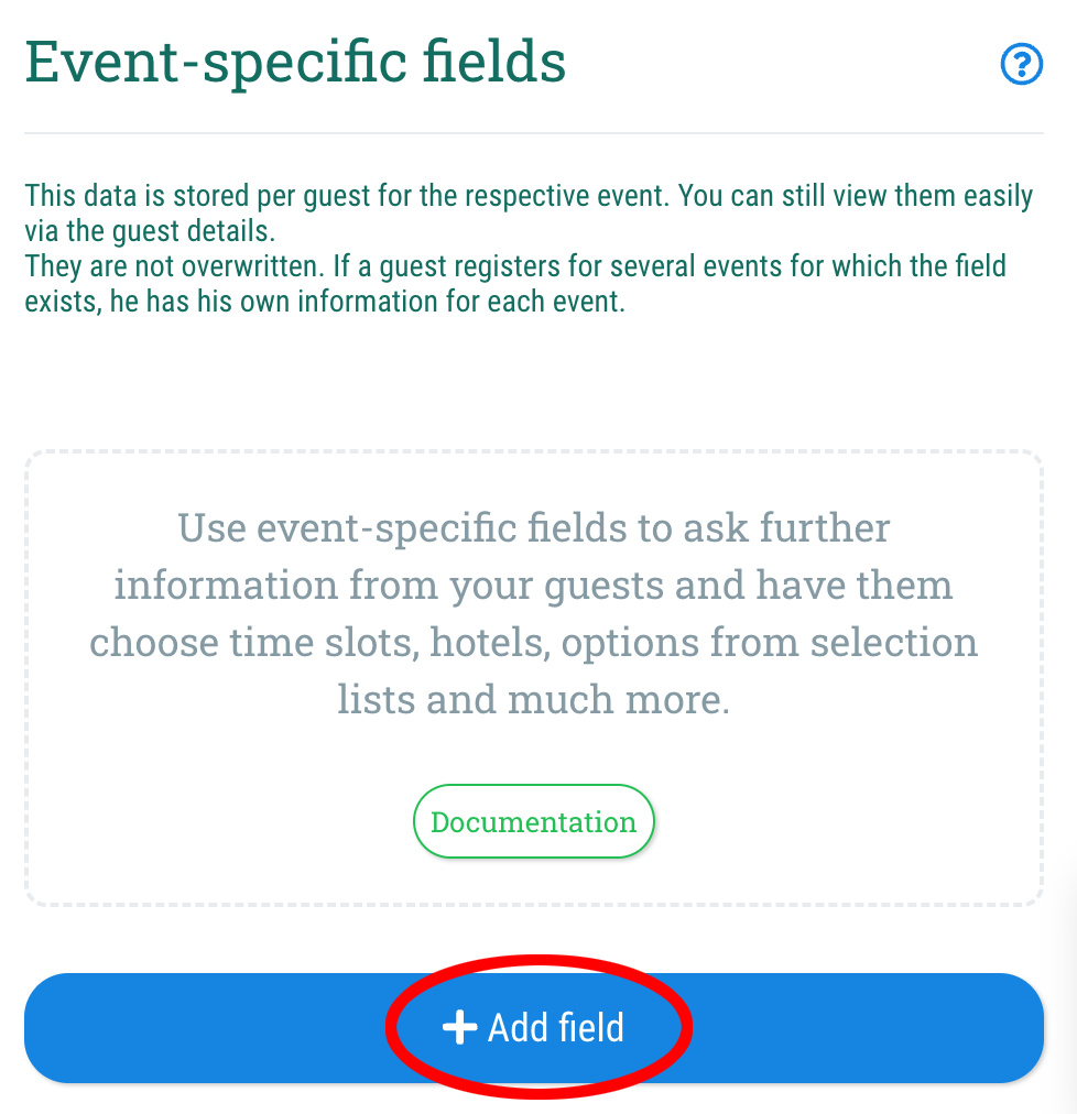 9. Customise registration form: Event-specific fields - 