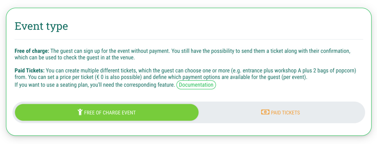 3. Choose event type - 