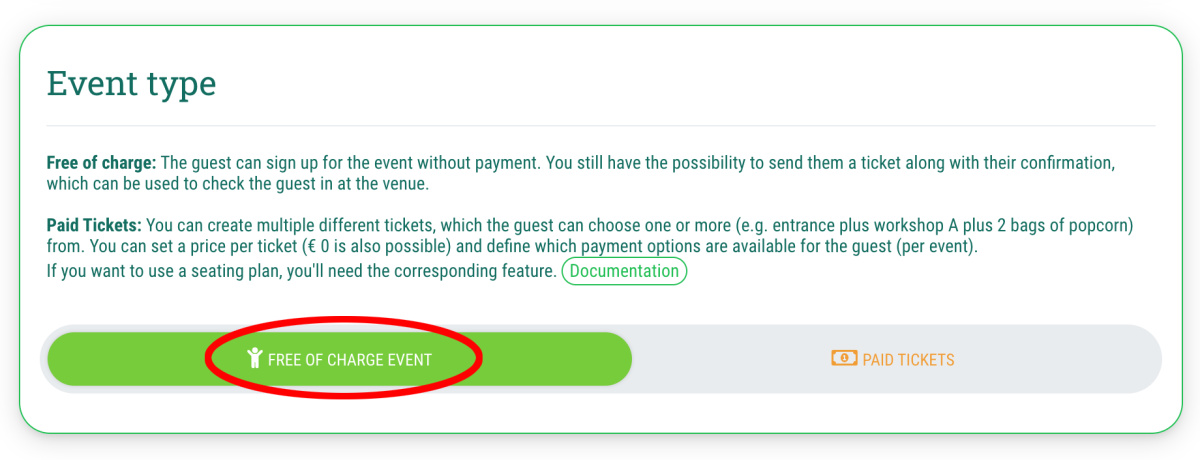 3. Choose event type - 