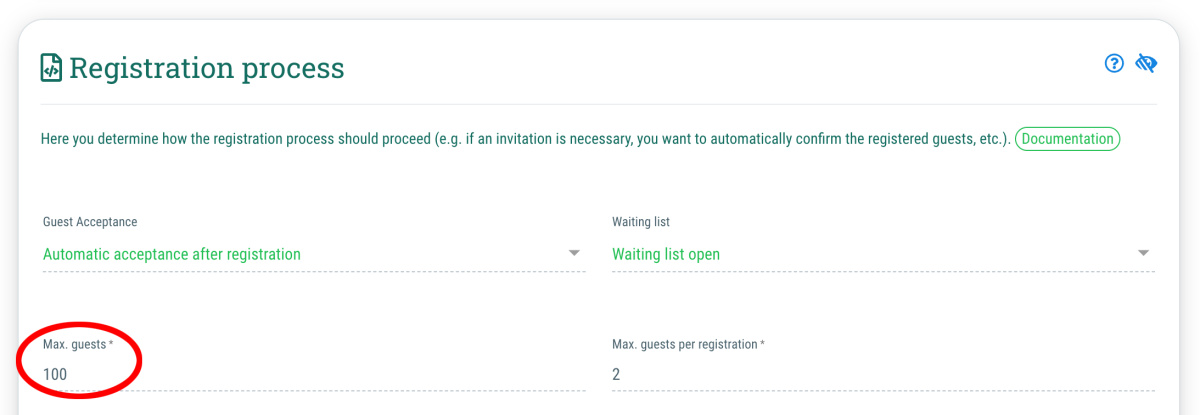 6. Set guest capacity - 