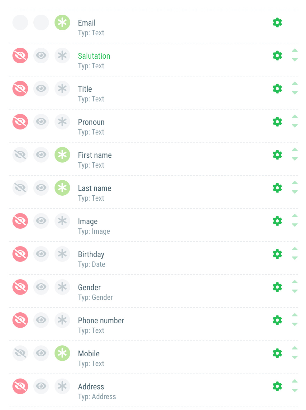 8. Customise registration form: Master data - 