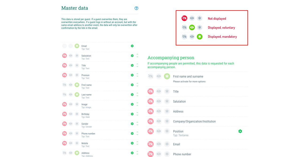 10. Customise registration form: Master data - 