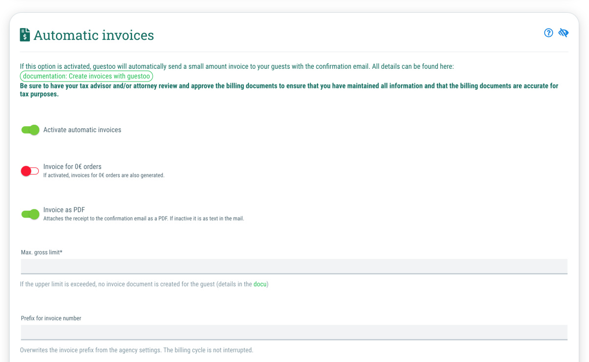 7. Enable automatic invoices - 