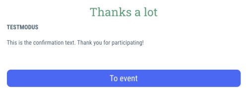 Example: Confirmation text
