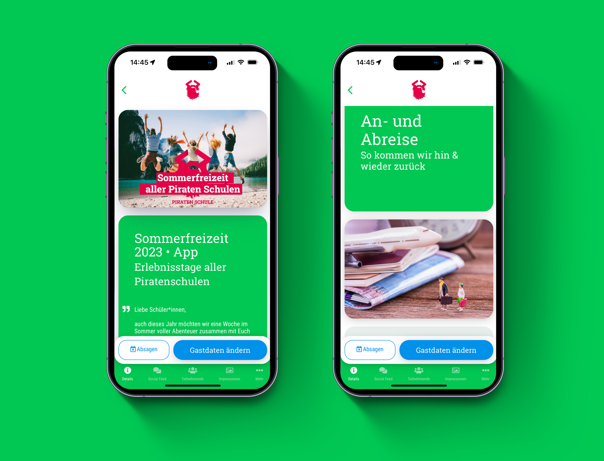 Information, lectures, arrival and departure information, etc. • Information about the event