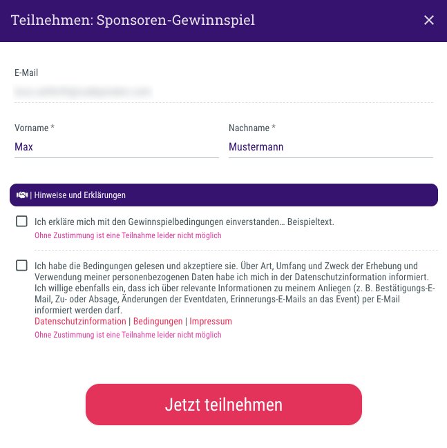 QR code to participate in the contest • Contest registration in just a few clicks