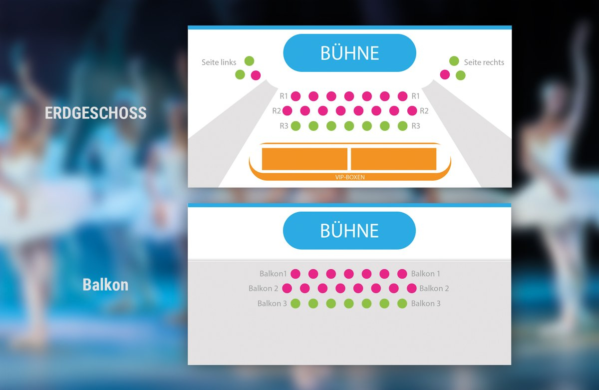 Seating plans with price categories • Price categories, love seats and more
