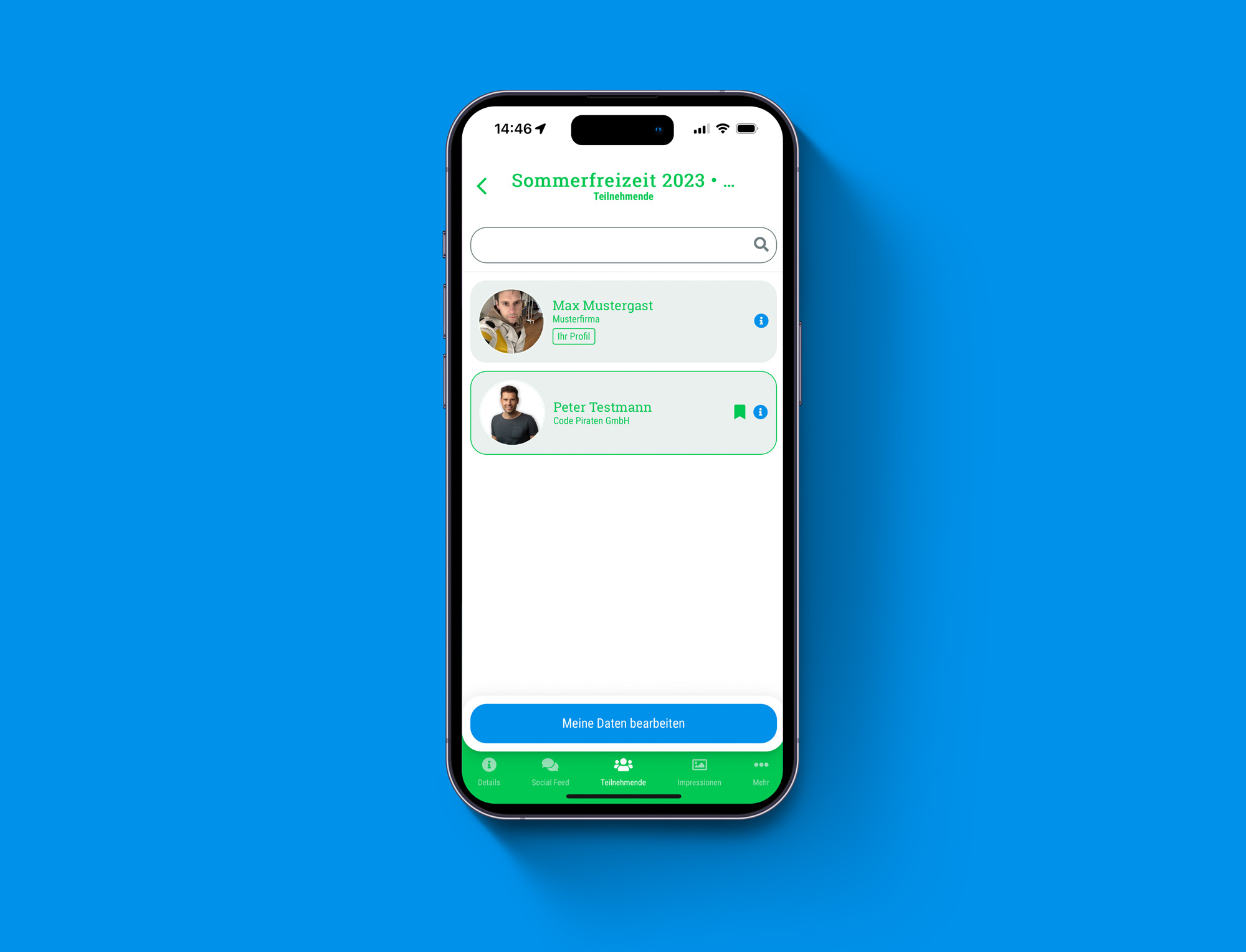 View and bookmark participants • Participant list