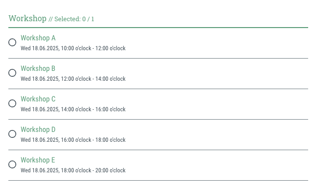 Timeslots for scheduling appointments • All participants in one place