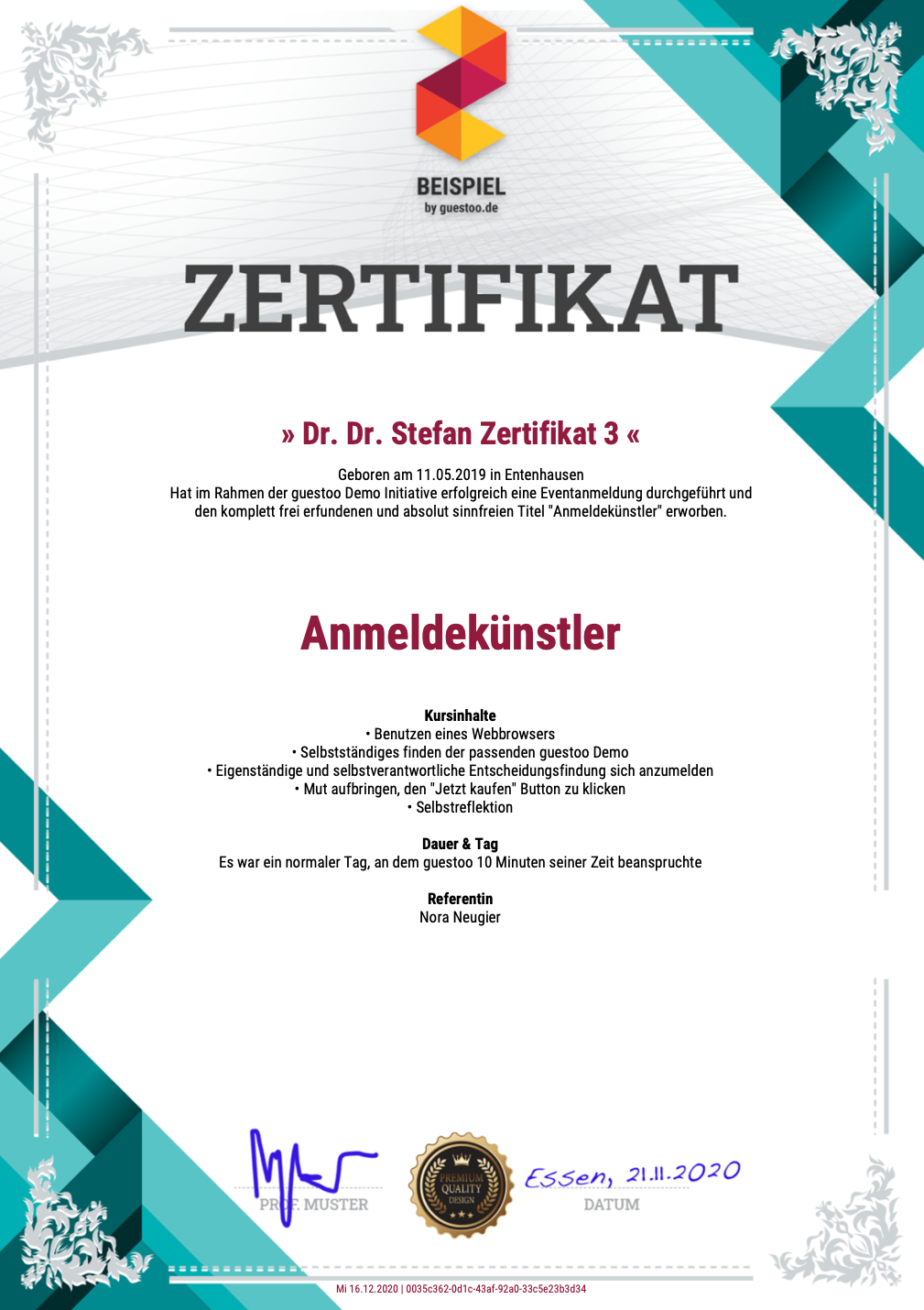 Participant certificates • Automatic and customized